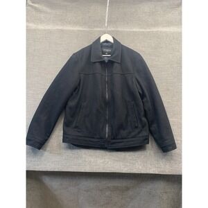 Guess Swing Top Jacket Mens Medium Black Wool Quilt Lined‎ Full Zip Winter Warm